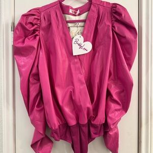 Buddy Love Fuchsia Puff Sleeve Blouse